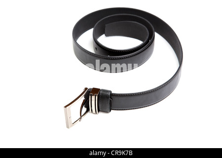 Ceinture noire de l'homme isolé sur fond blanc Banque D'Images