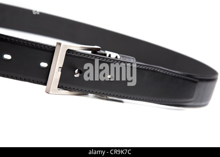 Ceinture noire de l'homme isolé sur fond blanc Banque D'Images