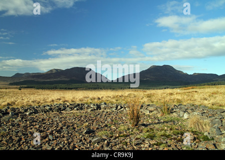 Fhinog Hills, Gwynedd, Pays de Galles, Royaume-Uni. Rhinog Rhinog Fawr à droite, sur la gauche. Fach Banque D'Images