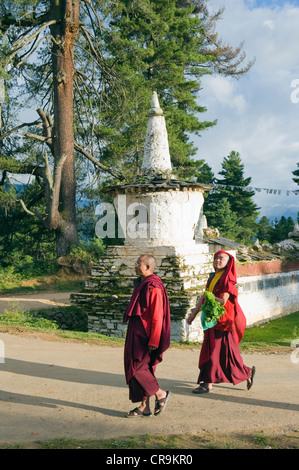 Gangtey Gompa, Monastère de la vallée de Phobjikha, Bhoutan, Asie Banque D'Images