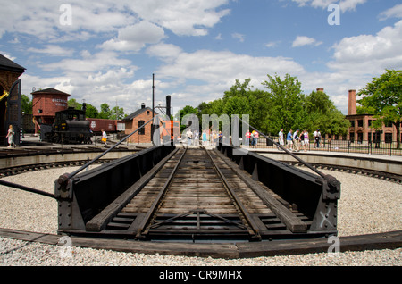 Le Michigan, wyandotte, greenfield village. Detroit, Toledo & Milwaukee Railroad roundhouse. National Historic Landmark. Banque D'Images