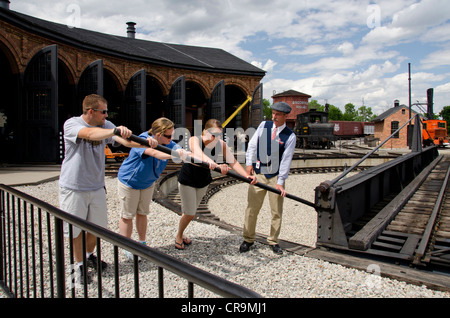 Le Michigan, wyandotte, greenfield village. Detroit, Toledo & Milwaukee Railroad roundhouse. National Historic Landmark. Banque D'Images