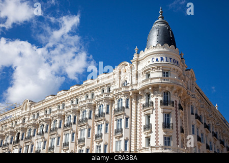 Façade de l'hôtel Carlton, Cannes, Côte d'Azur, France Banque D'Images