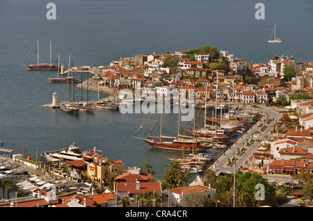 Vieille ville et du port de Marmaris, Muğla, Turquie Banque D'Images