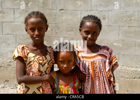 Les filles de la tribu Afar in Tadjoura, Djibouti, Afrique de l'Est, l'Afrique Banque D'Images