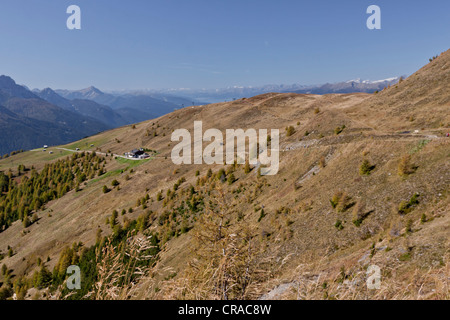 Mt Helm, Monte Elmo, 2434m, Mt, Birkenkofel Croda dei Heimat & Ursprunghotel Bierquelle, 2943m, à l'arrière, Dolomites de Sesto, Italie, Europe Banque D'Images