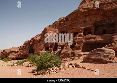 Rock Tombs, Pétra, capitale des Nabatéens, rock city, UNESCO World Hertage Site, Wadi Musa Banque D'Images