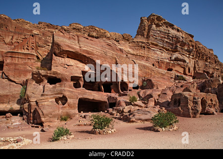 Rock Tombs, Pétra, capitale des Nabatéens, rock city, UNESCO World Hertage Site, Wadi Musa Banque D'Images