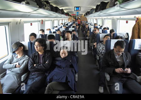 Intérieur de l'économie animée sur chariot nouveau Beijing à Shanghai la grande vitesse ferroviaire en Chine Banque D'Images