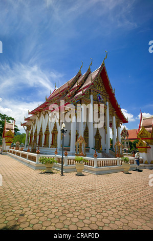 Pagode, Wat Chalong, Phuket's plus grand temple Road, Ban Chalong, Phuket, Thailande, Asie Banque D'Images