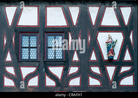 Maison à colombages historique, d'une vue détaillée, Fulda, Rhoen district, Hesse, Germany, Europe Banque D'Images