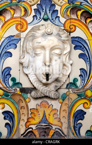 Détail de la fontaine, rue de l'Université de Valence, Espagne, Europe Banque D'Images