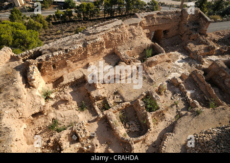 Ruines du château de La Mola, forteresse de l'époque mauresque, Novelda, Costa Blanca, Espagne, Europe Banque D'Images