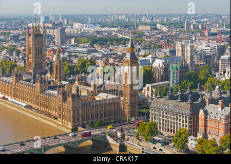 Big Ben, la tour de l'horloge, chambres du Parlement, le Palais de Westminster, Londres, Angleterre, Royaume-Uni, Europe Banque D'Images