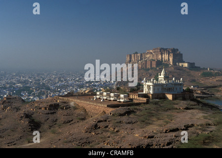 Fort Mehrangarh et Jaswant Thada, Jodhpur, Rajasthan, Inde, Asie Banque D'Images
