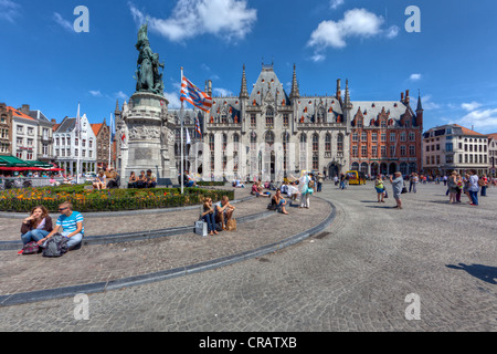 Provinciaal Hof, Cour provinciale, Grand-Place, centre historique de Bruges, site du patrimoine mondial de l'UNESCO, Flandre occidentale Banque D'Images