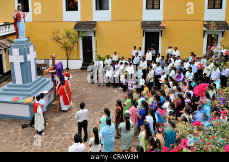 Les célébrations de Pâques, Fort Terekhol, Heritage Hotel, Terekhol, Goa, Inde du Sud, Inde, Asie Banque D'Images