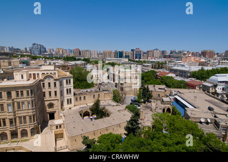 Vue sur Bakou, vue panoramique, l'Azerbaïdjan, au Moyen-Orient Banque D'Images