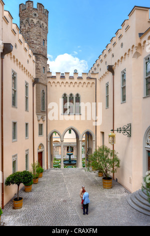 Château de Stolzenfels Schloss, Koblenz, Patrimoine Mondial de l'Unesco de la vallée du Haut-Rhin moyen, Rhénanie-Palatinat, PublicGround Banque D'Images