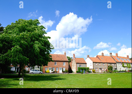 Briques et silex traditionnelles maisons en pierre et cottages en Burnham Market, North Norfolk, Angleterre. Banque D'Images