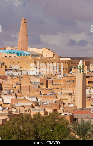 Le village de Ghardaïa dans le site du patrimoine mondial de l'Algérie, M'zab, Afrique Banque D'Images