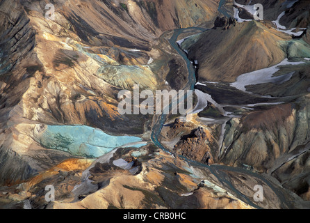 Montagnes de rhyolite près de Landmannalaugar, Fjallabak, Islande, Europe Banque D'Images