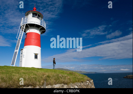 Phare de Capitole, fort historique dans Torshavn, Streymoy island, îles Féroé, de l'Atlantique Nord Banque D'Images