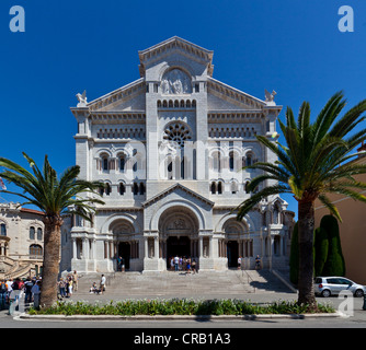 La cathédrale Saint-Nicolas, Cathédrale Notre-Dame-Immaculée, néo-roman, Monte Carlo, Principauté de Monaco, Cote d'Azur Banque D'Images