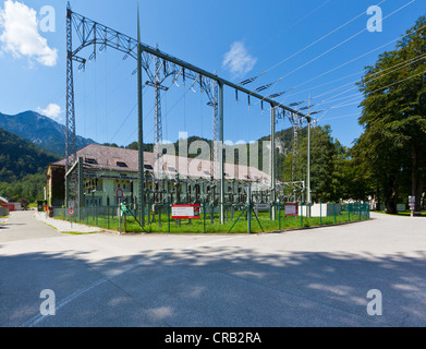 F.SUR LE LAC Walchen Power Plant, Close-expérience centrale hydroélectrique, station de commutation, Haute-Bavière, Bavière Banque D'Images