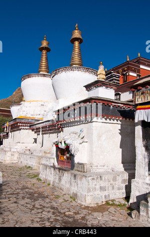 Le monastère de Tashilhunpo à Shigatse, Tibet, Asie, Banque D'Images