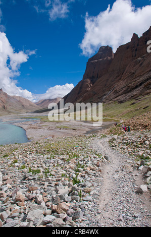 Chemin des pèlerins Kora Kailash, Tibet, l'Asie de l'Ouest Banque D'Images