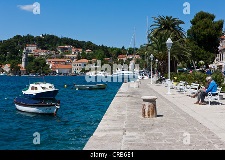 Port et centre historique de Dubrovnik, Dalmatie centrale, Dalmatie, côte Adriatique, Croatie, Europe, PublicGround Banque D'Images