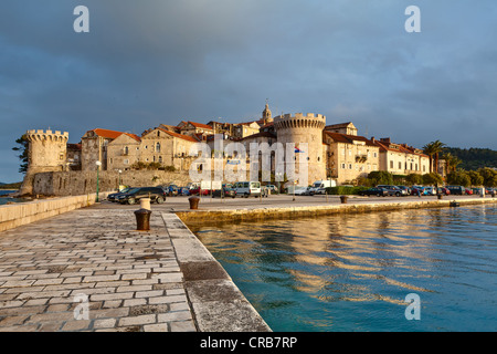 Remparts de Korcula, l''île de Korcula, Dalmatie centrale, Dalmatie, côte Adriatique, Croatie, Europe, PublicGround Banque D'Images