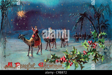 Un Joyeux Noël - vintage holiday card Banque D'Images