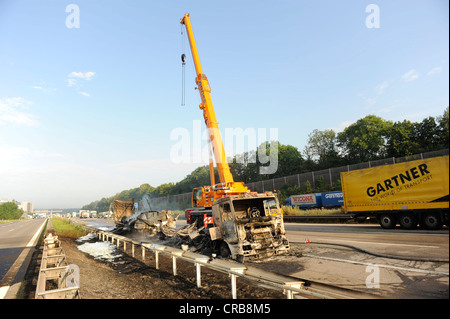 Fatal accident de la route, d'autoroute près de Leinfelden-Echterdingen, Bade-Wurtemberg, Allemagne, Europe Banque D'Images