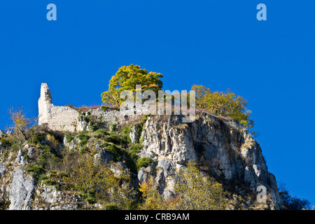 Ruines du château Schloss Hausen, Parc Naturel du Danube supérieur, district de Sigmaringen, Bade-Wurtemberg, Allemagne, Europe Banque D'Images