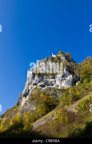 Ruines du château Schloss Hausen, Parc Naturel du Danube supérieur, district de Sigmaringen, Bade-Wurtemberg, Allemagne, Europe Banque D'Images