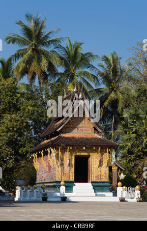 Chapelle rouge, Ho Phra Aucun, Wat Xieng Thong temple, Luang Prabang, Laos, Indochine, Asie Banque D'Images