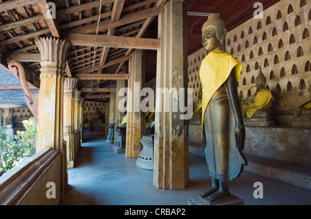 Les statues de Bouddha, temple Wat Sisaket, Vientiane, Laos, Indochine, Asie Banque D'Images