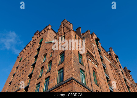 Entrepôt, Hafencity trimestre Harbour City, Hambourg, Allemagne, Europe Banque D'Images