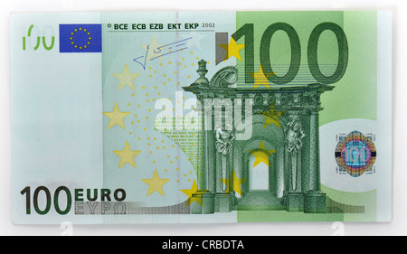 100-billet d'euro, à l'avant Banque D'Images