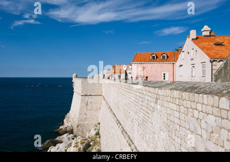 Remparts, Dubrovnik, Dalmatie, Croatie, Europe Banque D'Images