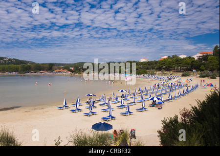Paradise beach, San Marin, l'île de Rab, golfe de Kvarner, Croatie, Europe Banque D'Images