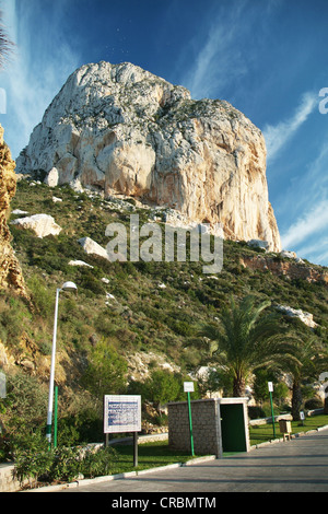 Volcan Penon de Ifach, Calpe, bouchon de l'Espagne. Banque D'Images