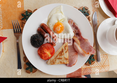 Un petit-déjeuner irlandais, Dunfanaghy, comté de Donegal, Irlande, Europe Banque D'Images