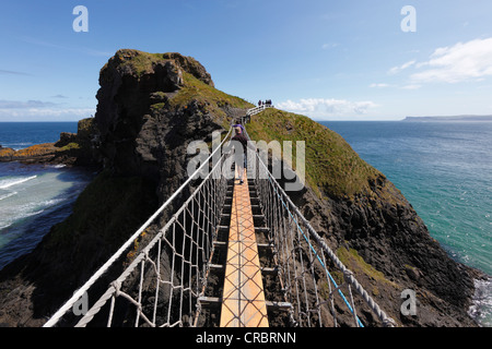 Carrick-a-Reed Pont de corde, comté d'Antrim, en Irlande du Nord, Royaume-Uni, Europe Banque D'Images