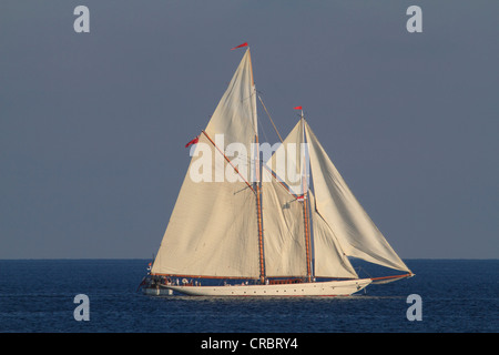 Au cours de la régate de voile Monaco Classic Week 2011 historique avec yachts, Monaco, Cote d'Azur, Méditerranée, Europe Banque D'Images