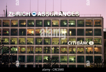 Succursale de la Citibank et Zurich Assurances à Genève, Suisse Banque D'Images