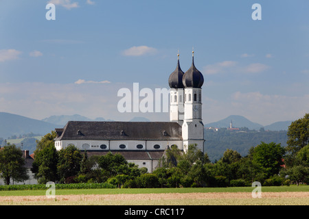 Église de pèlerinage de la Sainte Trinité, l'église de Heilige Dreifaltigkeit, Weihenlinden, paroisse de Bruckmuehl, Haute-Bavière, Bavière Banque D'Images