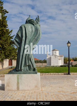 Statue de Grgur Ninski, Nin, Croatie Banque D'Images